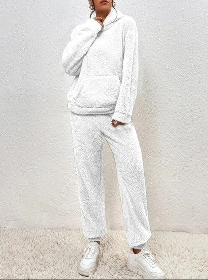 Teddy Hooded Housesuit Soft Cozy Beige