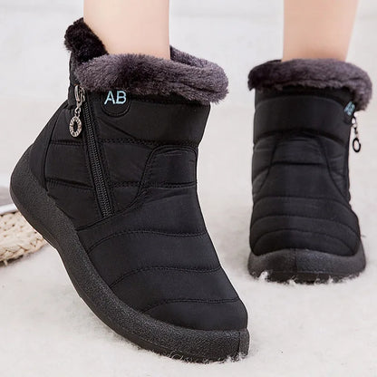 Women's Insulated Snow Boots Warm Waterproof Black - Vonnera