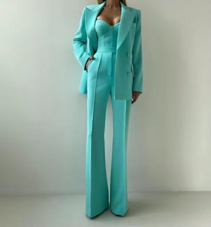 Tiffany Women's Blazer Set Corset Flare Pants - Vonnera