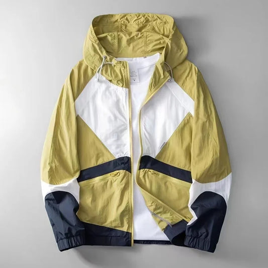 Men's Windbreaker Jacket Water Resistant Black - Vonnera