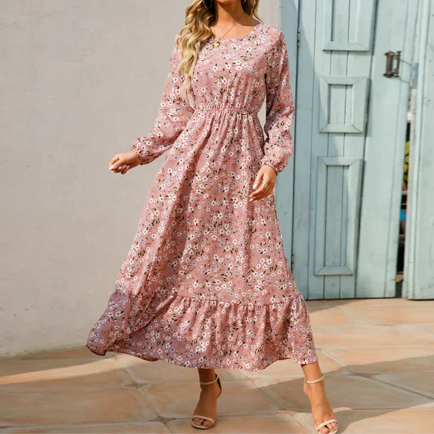 Women's Maxi Floral Long Sleeve Summer Dress