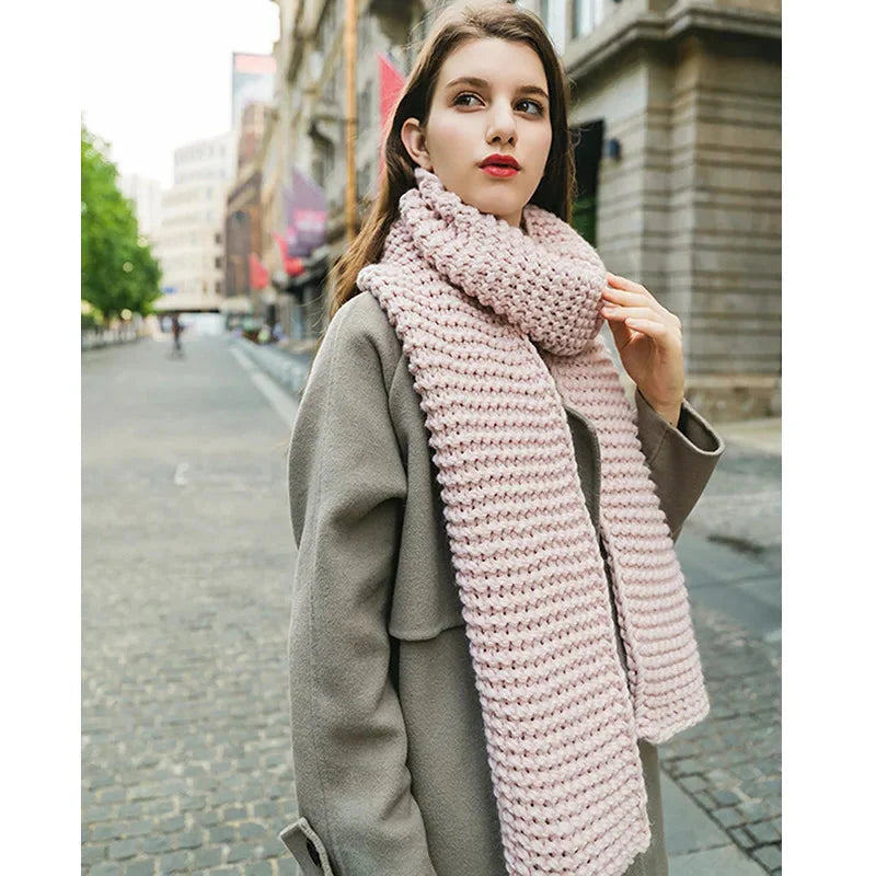 Merina Women's Chunky Knit Wool Scarf