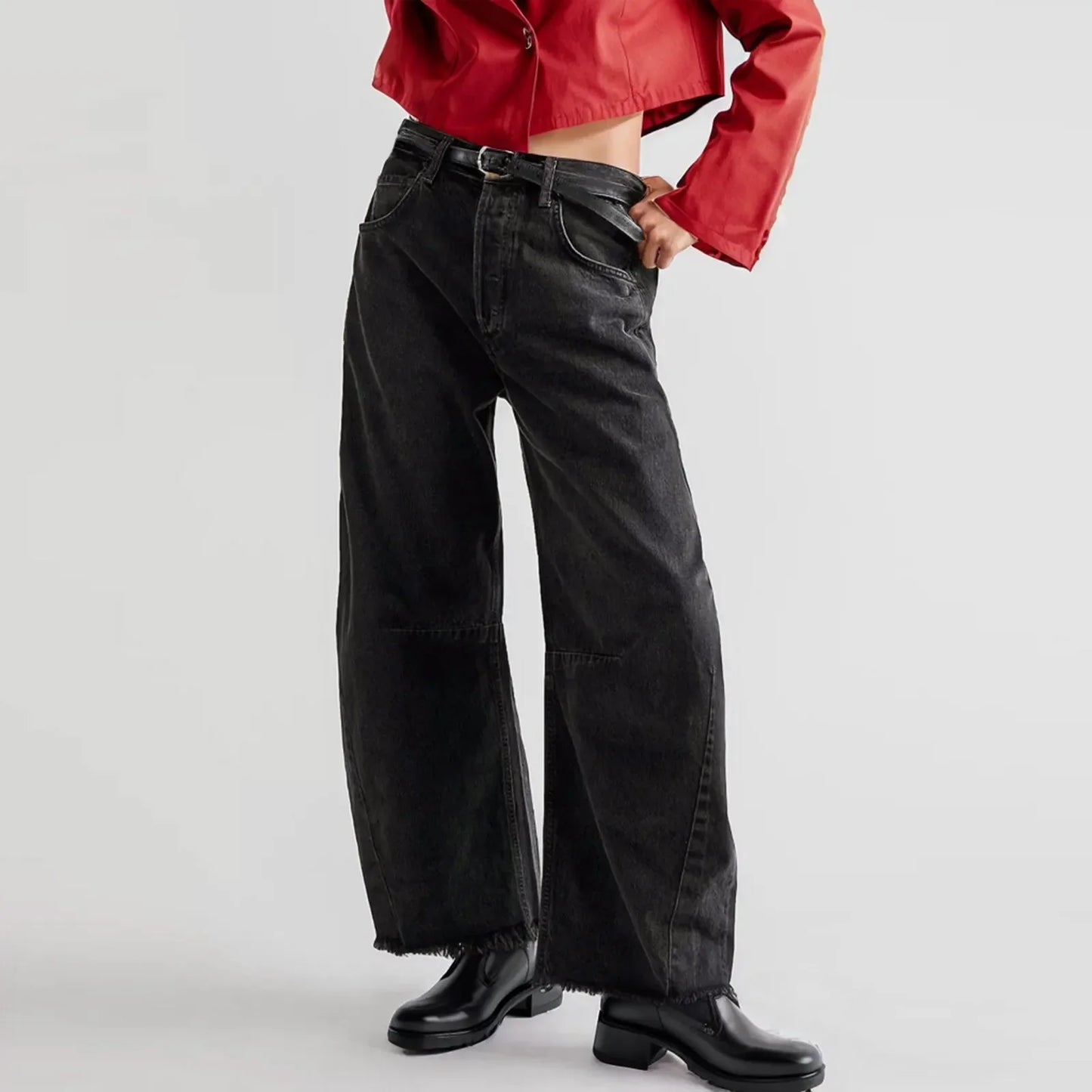 Women's Distressed High-Rise Jeans