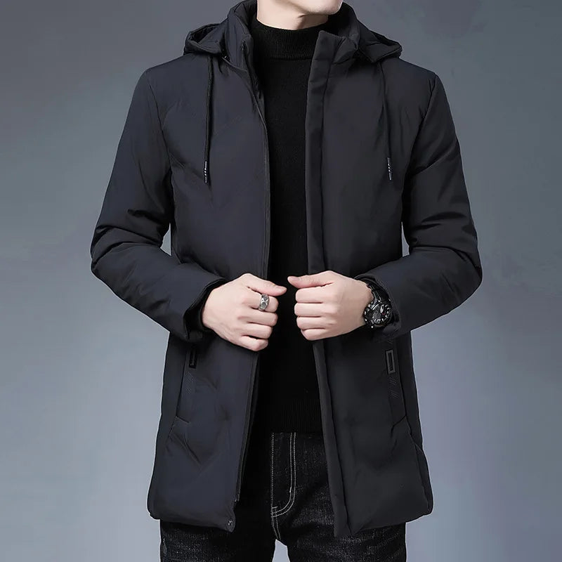 Men's Hooded Parkas Jacket Thick Waterproof Winter Coat