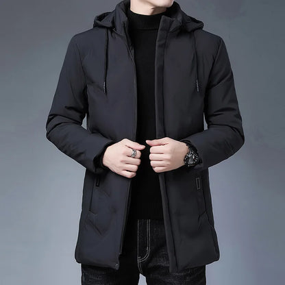 Men's Hooded Parkas Jacket Thick Waterproof Winter Coat