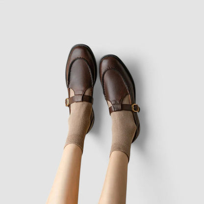 Women's Mary Jane Square-Toe Buckle Strap Shoes