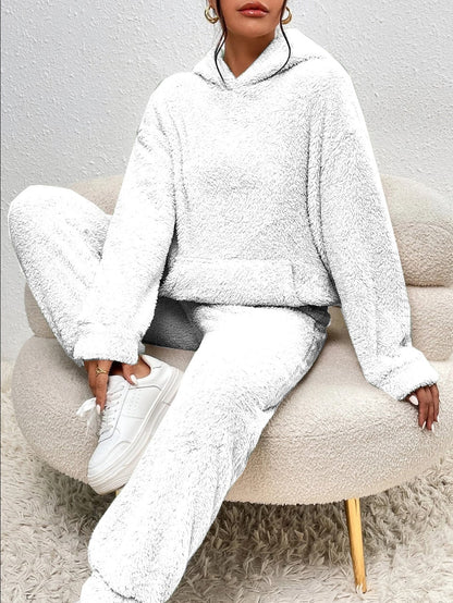 Teddy Hooded Housesuit Soft Cozy Beige
