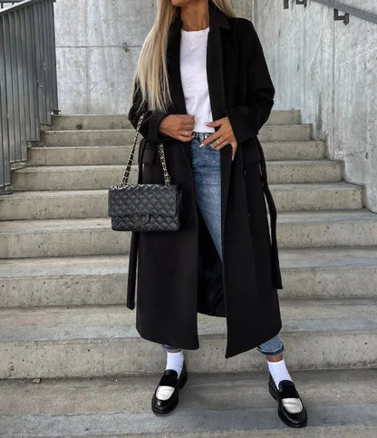 Women's Reversible Winter Coat Long Belted
