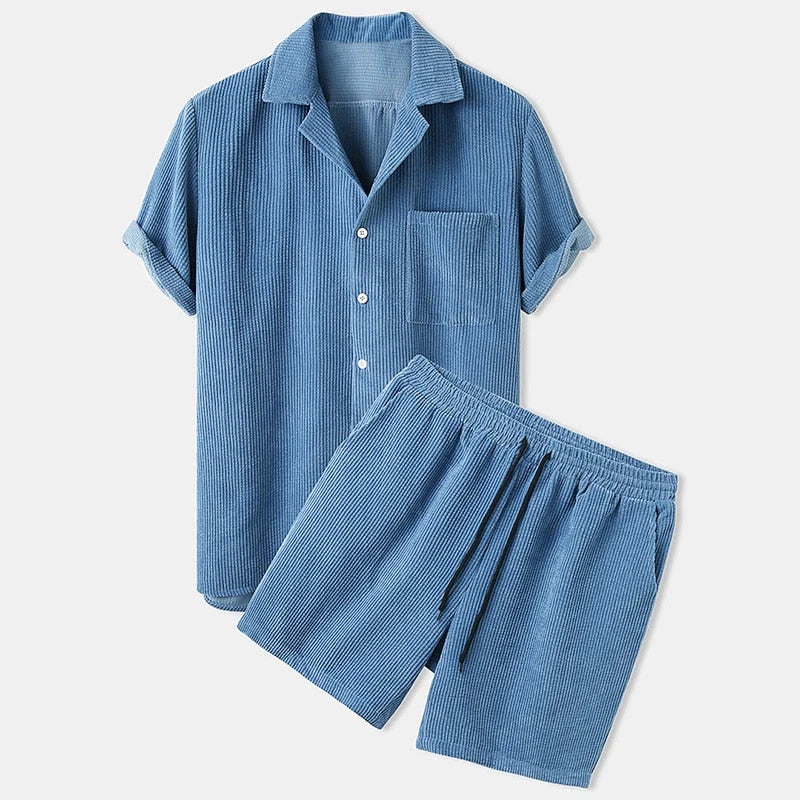 Men's Ribbed Summer Clothing Set Comfortable