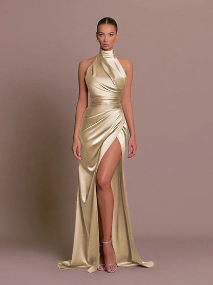 Carla Women's Evening Dress High-Slit Elegant