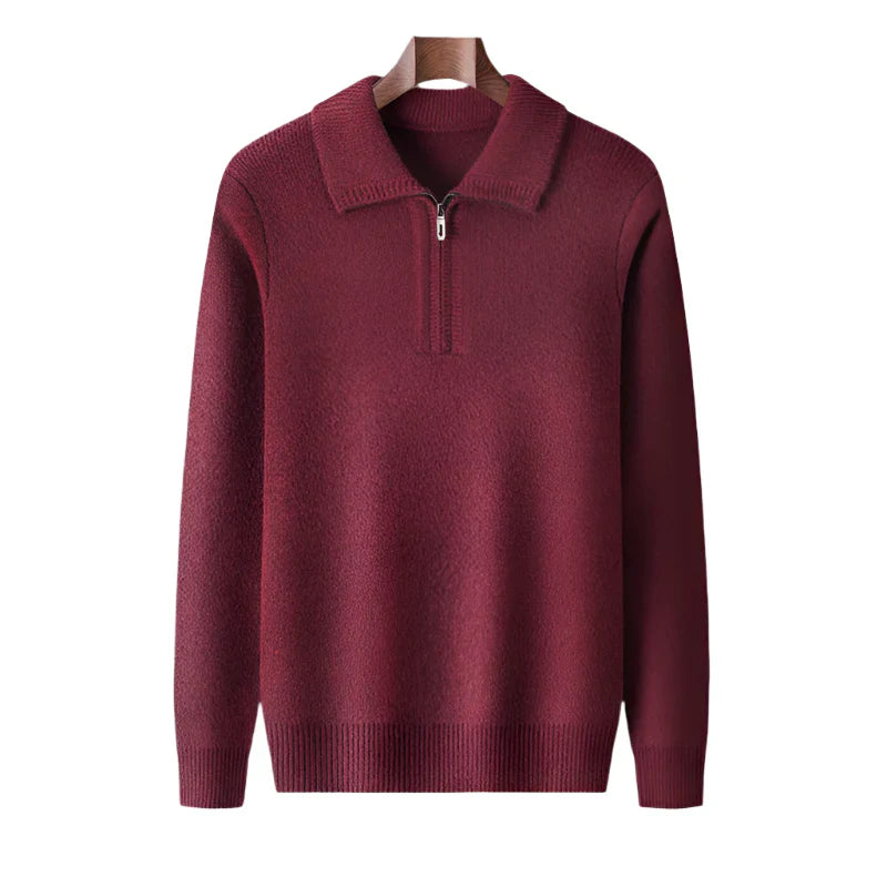 Arven Men's Cashmere Quarter Zip Sweater