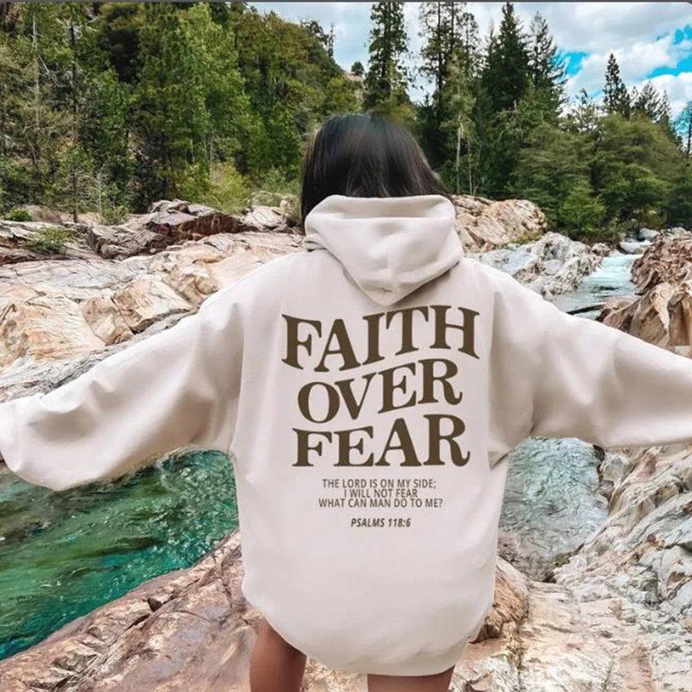 Women's Oversized Hoodie Bible Verse Print Sweatshirt - Vonnera