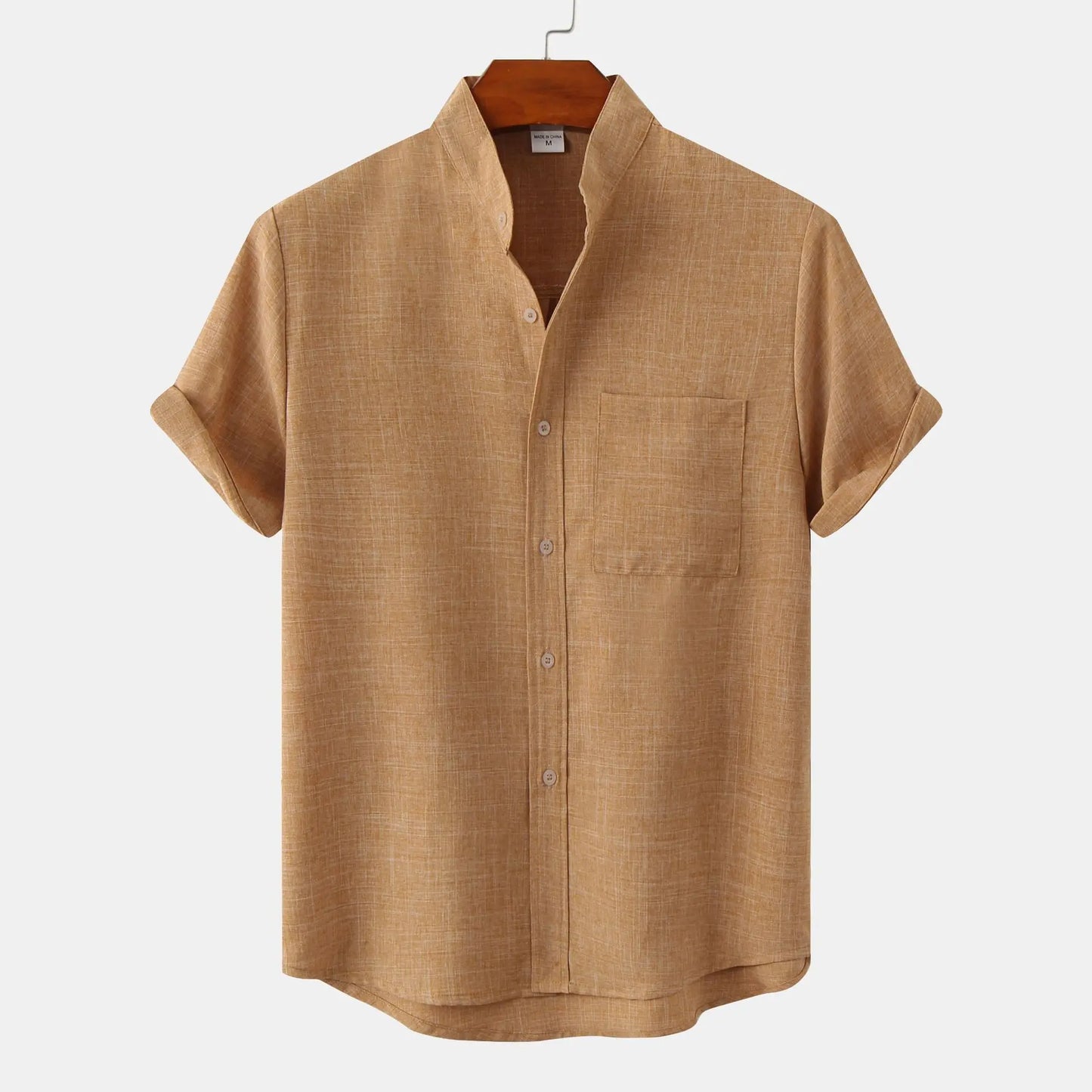 Men's Short Sleeve Button Down Shirt With Chest Pocket