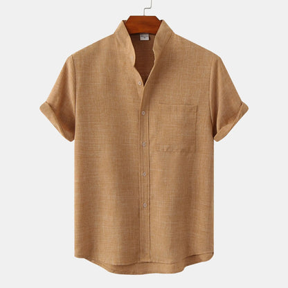 Men's Short Sleeve Button Down Shirt With Chest Pocket