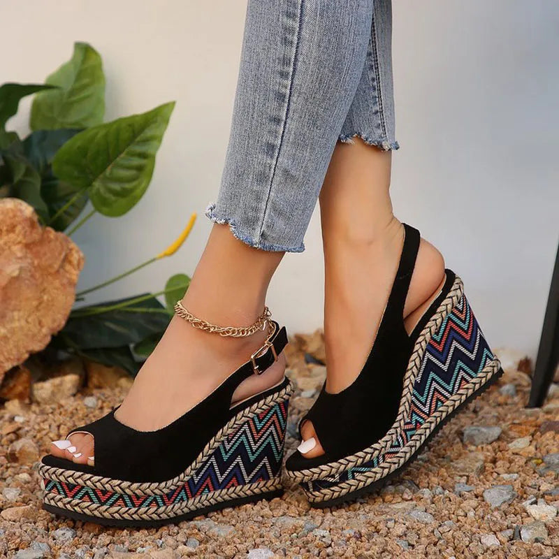 Women's Wedge Sandals Cushioned Wide Fit