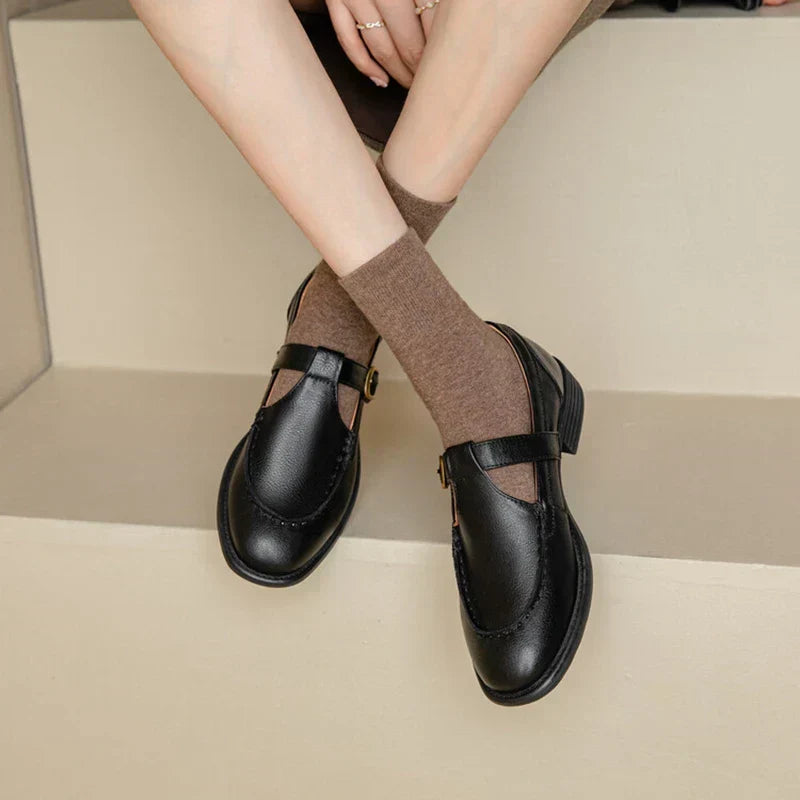 Delia Women's Mary Jane Shoes Low Heel Round Toe - Vonnera