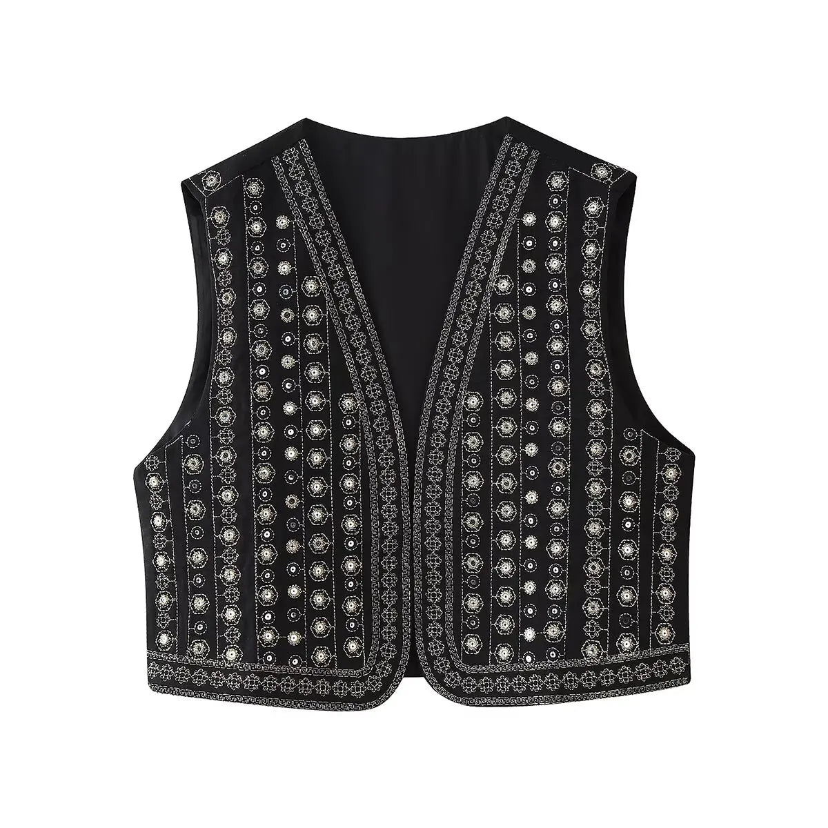 Women's Embellished Boho Vest - Vonnera