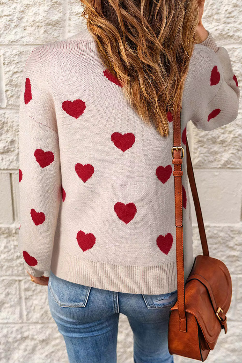 Women's Graphic Heart Pattern Sweater