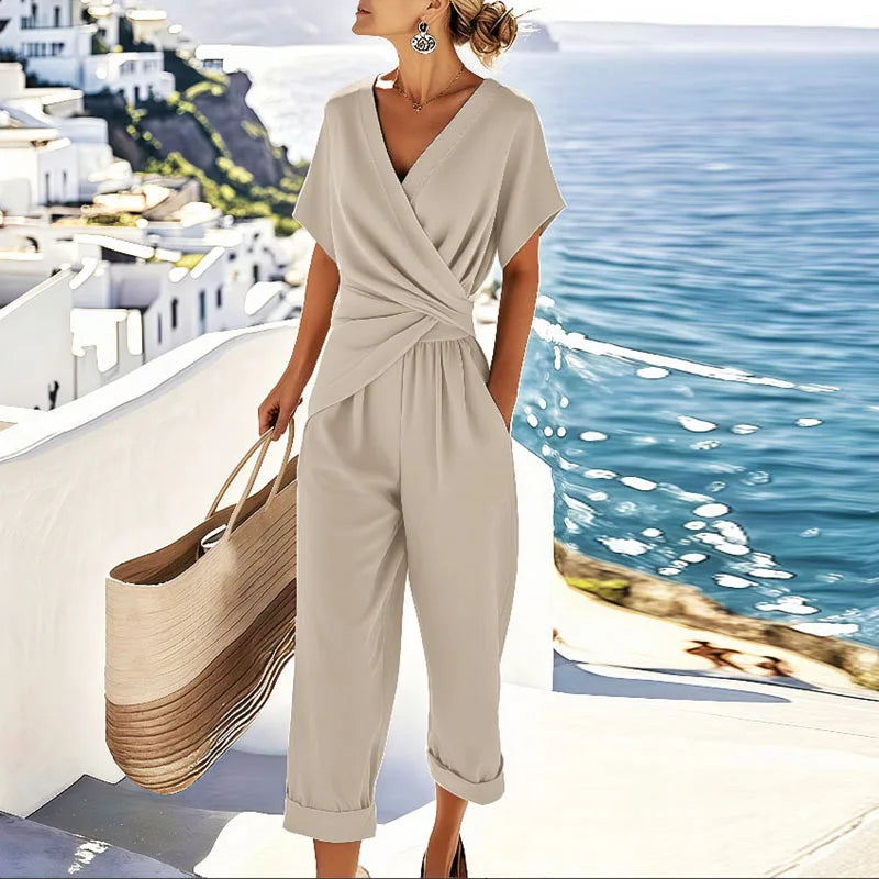 Women's Short Sleeve Wrap Set - Vonnera