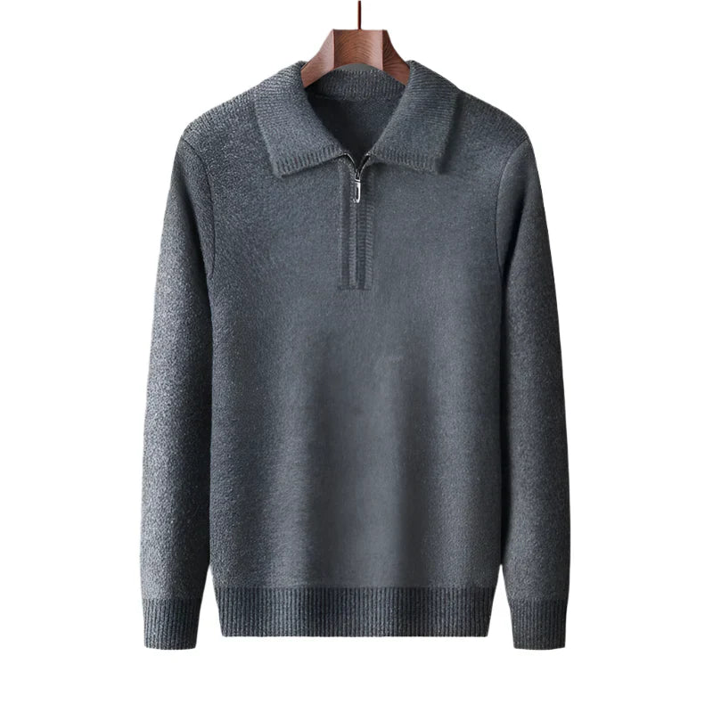 Arven Men's Cashmere Quarter Zip Sweater