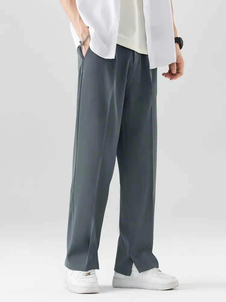 Men's Straight Leg Trousers Relaxed Fit Soft Fabric