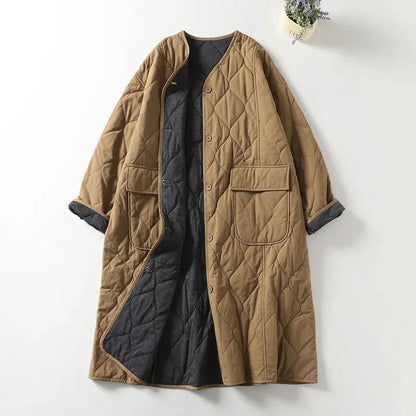 Women's Quilted Mid-Thigh Coat Relaxed Fit - Vonnera