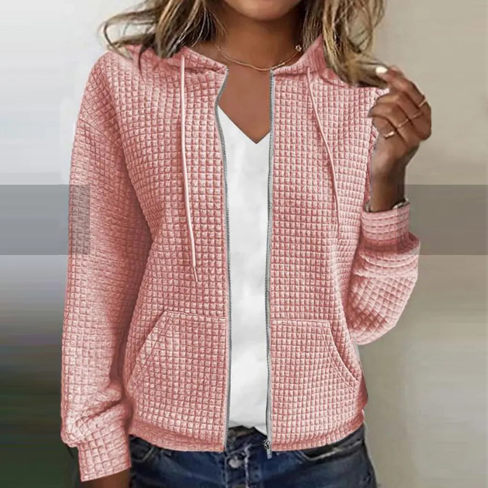 Women's Quilted Hooded Jacket Zip Front Regular Fit - Vonnera