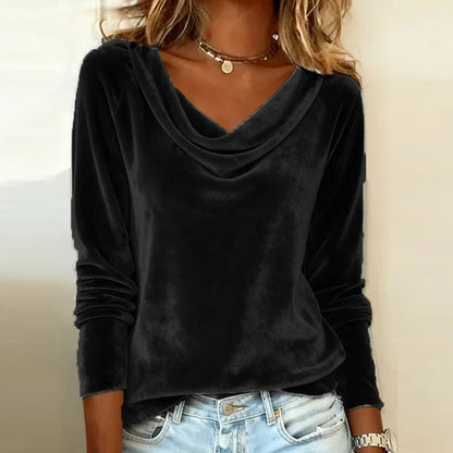 Women's Velvet Drape Neck