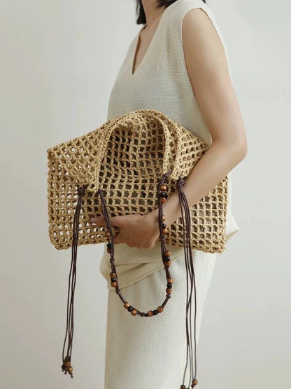 Solana Women's Straw Beach Tote Bag - Vonnera