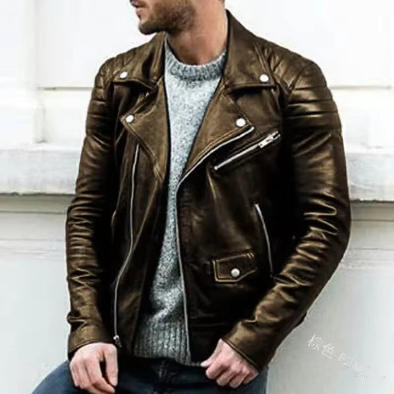 Genuine Leather Biker Jacket For Men