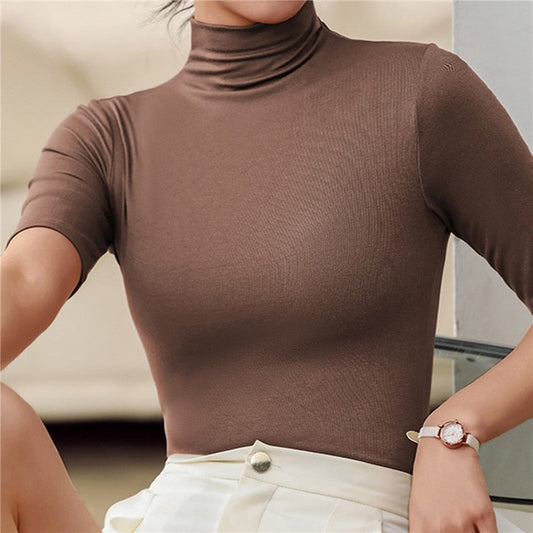 Women's Short Sleeve Mock Neck Knit - Vonnera