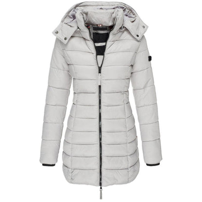 Women's Down Filled Parka Coat Long Hooded Waterproof Black - Vonnera