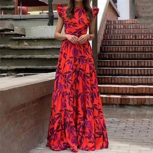 Women's Tropical Print Maxi Dress - Vonnera