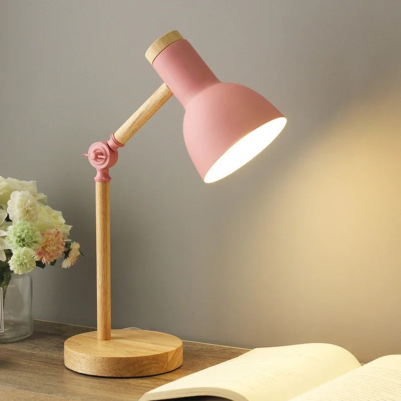 Solberg Wooden Table Lamp Adjustable