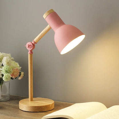 Solberg Wooden Table Lamp Adjustable