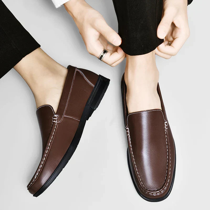 Men's Classic Slip-On Loafers Leather Comfortable