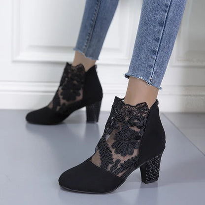 Women's Floral Print Boots