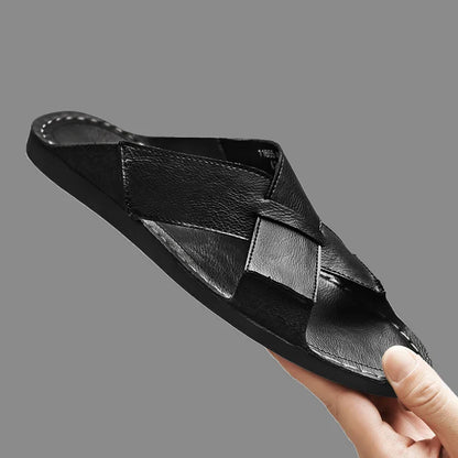 Naxos Leather Slide Sandal - Jack Hafford