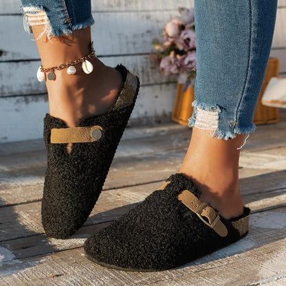 Women's Slip-On Slippers Soft Comfort Buckle Detail - Vonnera