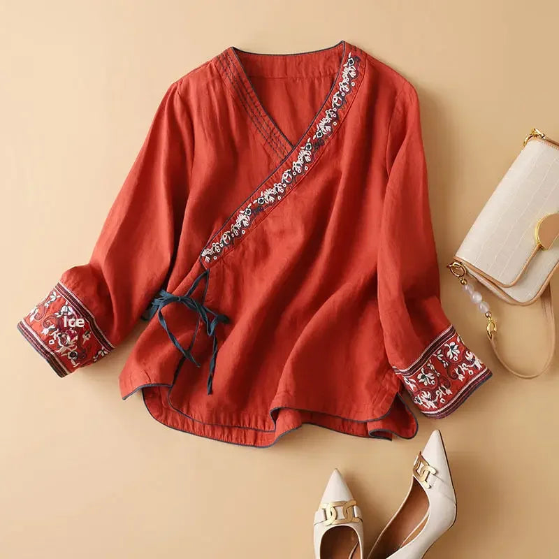 Women's Relaxed Fit Blouse Lightweight Breeze Pattern