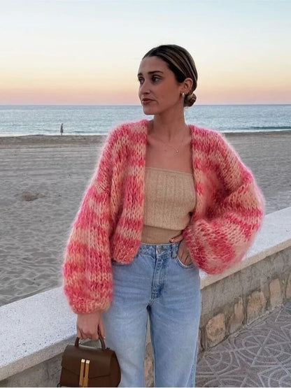 Women's Chunky Knit Open Front Cardigan