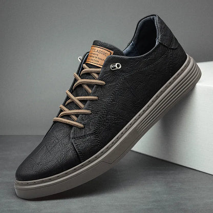 Men's Classic Sneakers Comfortable Leather Black