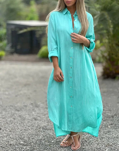 Women's Cotton Hemp Summer Dress - Vonnera