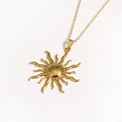 Aurora Spiral Sun Pendant Silver Tone