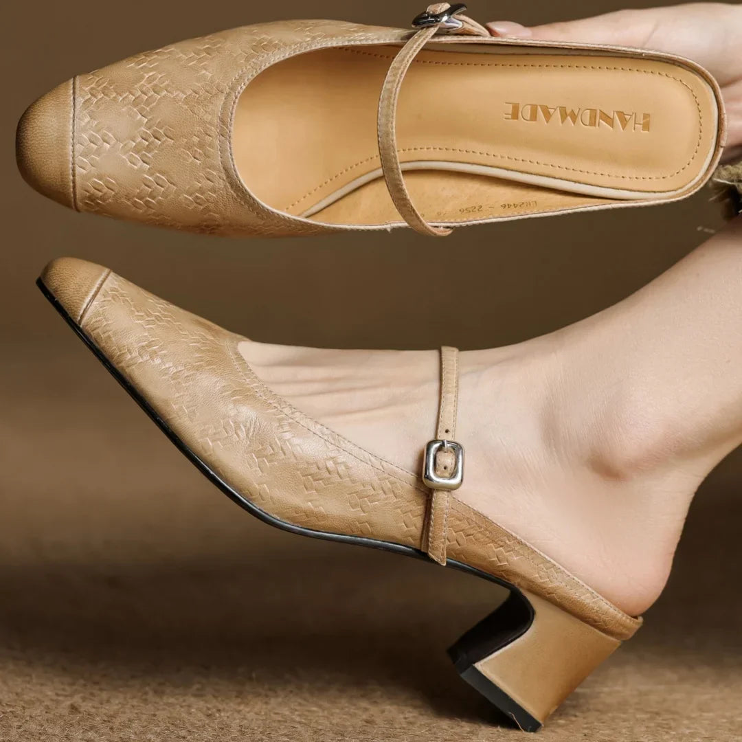 Women's Genuine Leather Mules - Vonnera