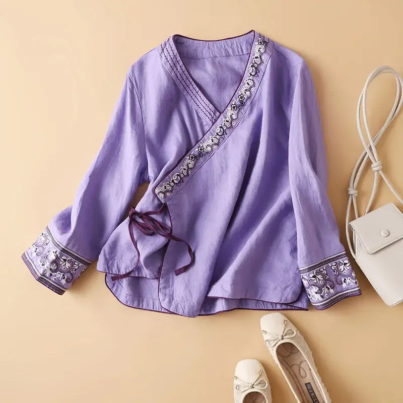 Women's Relaxed Fit Blouse Lightweight Breeze Pattern