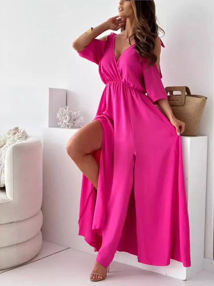 Women's Cold Shoulder Maxi Dress