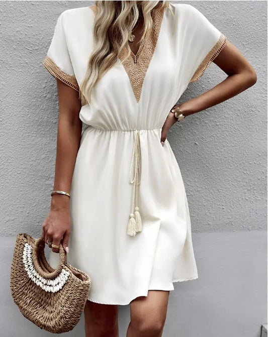 Women's V Neck Flowy Maxi Dress Casual - Vonnera