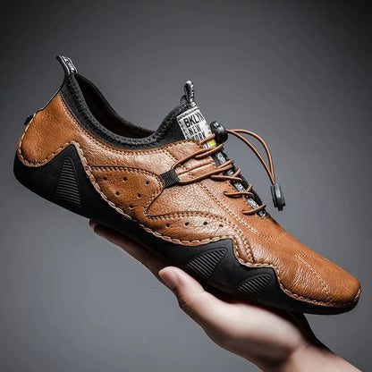 Men's Orthopedic Driving Shoes Perforated Bungee Lace Low- - Vonnera