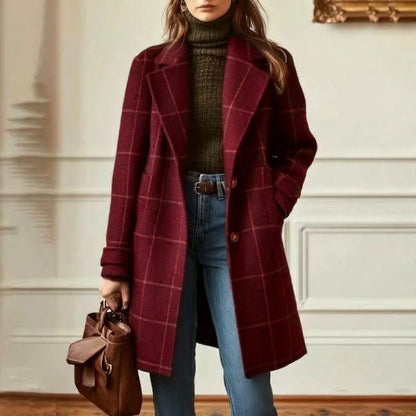 Women's Wool Plaid Coat